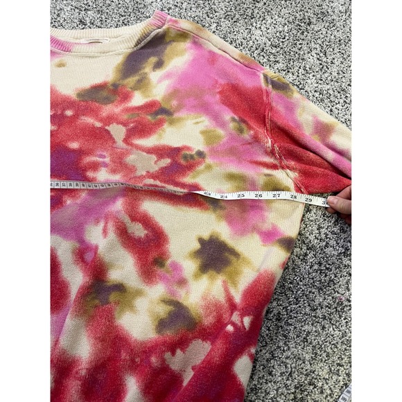 Natural Life Tie Dye Knit Sweater Women's Size L XL Pink Red Cream - Picture 5 of 10